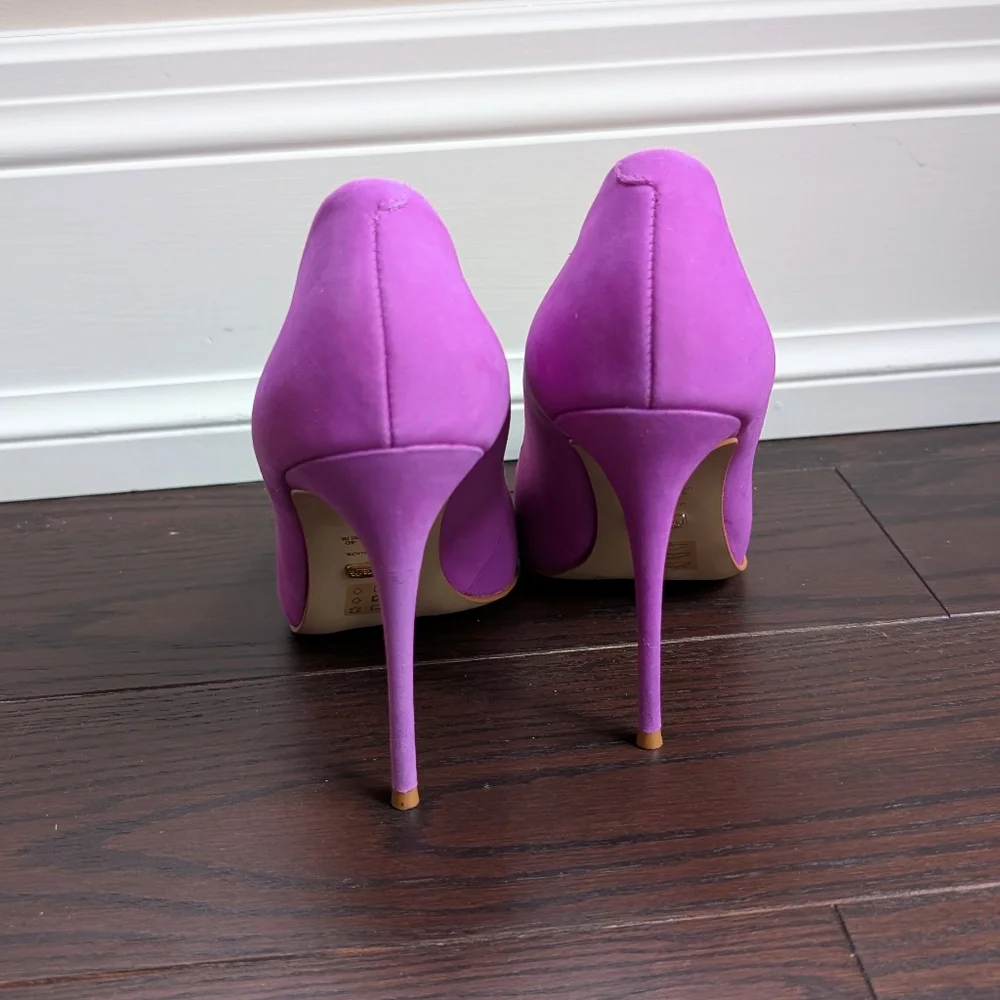 L'Intervalle purple leather stilletto pointed toe heels - Picture 4 of 7
